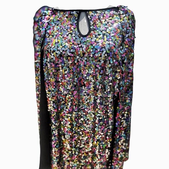 NWT Smak Parlour 1960’s Style Downtown Scene Multicolor Sequin Dress Size 1X - Picture 3 of 10